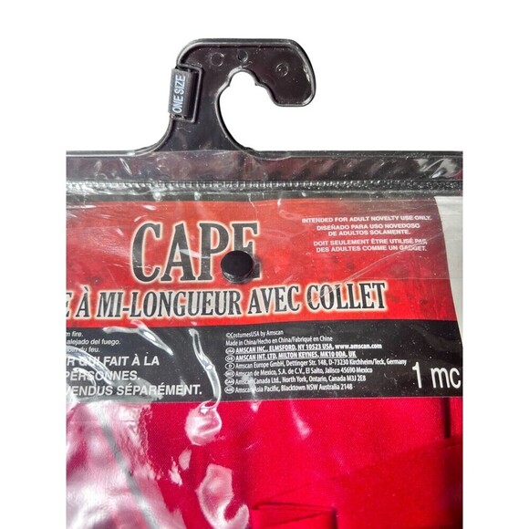 Amscan Red Cape Adult Halloween Costume Cosplay CloakOne Size Fits Most NWT - Picture 6 of 7